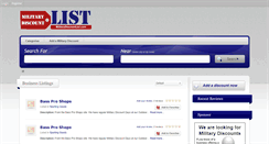 Desktop Screenshot of militarydiscountlist.com